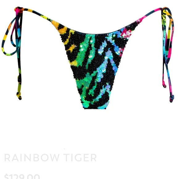 SEAQUEEN SWIM Pink Paradise Bikini Set with Tiger Print Bottoms - Picture 6 of 7